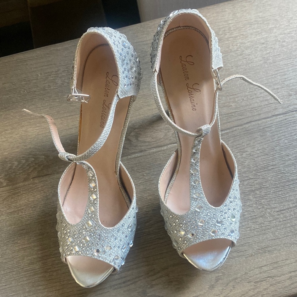 Silver High Heels Size 10